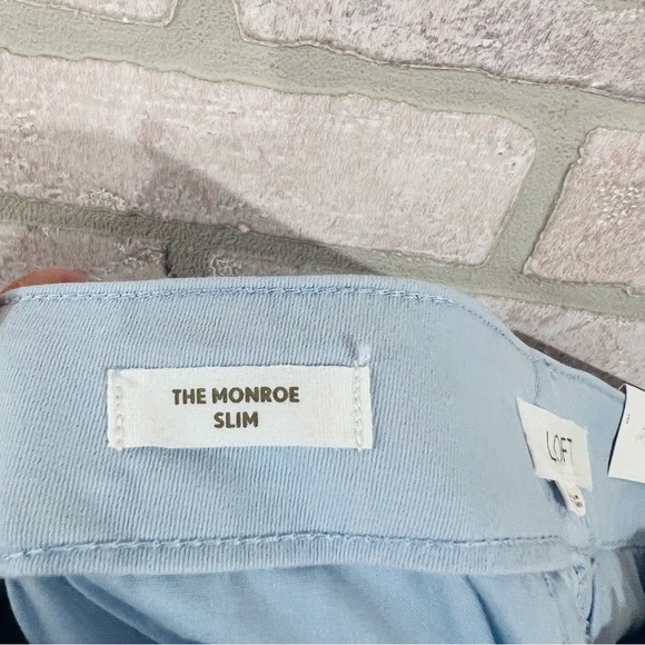 LOFT NWT Light Blue Monroe Slim Chino Pants Size 8 - Picture 9 of 12